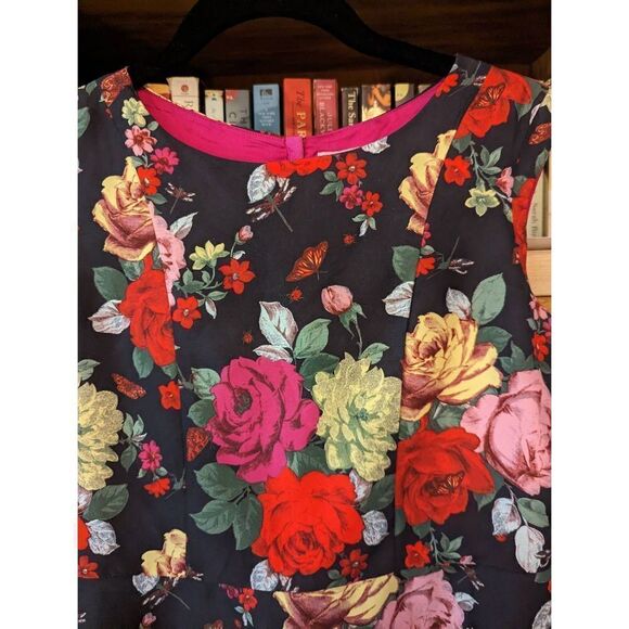 Baker by Ted Baker girls sz 14 floral butterfly ladybug dress euc - Picture 3 of 7